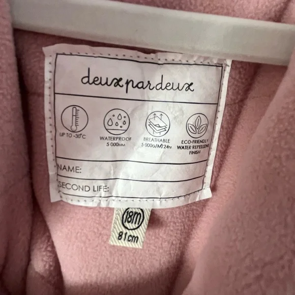 Deux par Deux Pink Winter Snowsuit 18mo - Picture 5 of 6